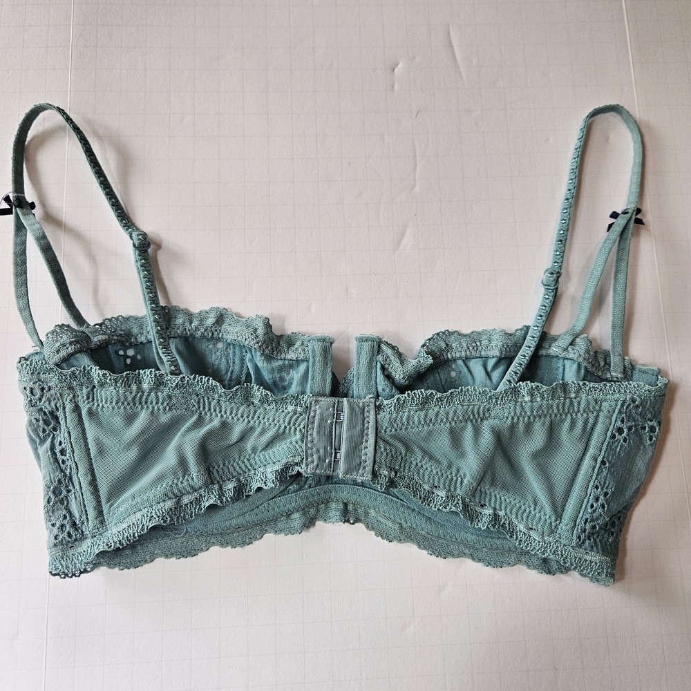 Free People Intimately Lace Bralette Women 32C Blue Balconette Underwirer - Picture 4 of 7